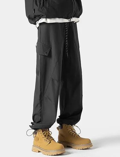 Men's Baggy Sweatpants Parachute Pants Wide Leg Casual Sports Waterproof Outdoor Hiking Pants Trouse