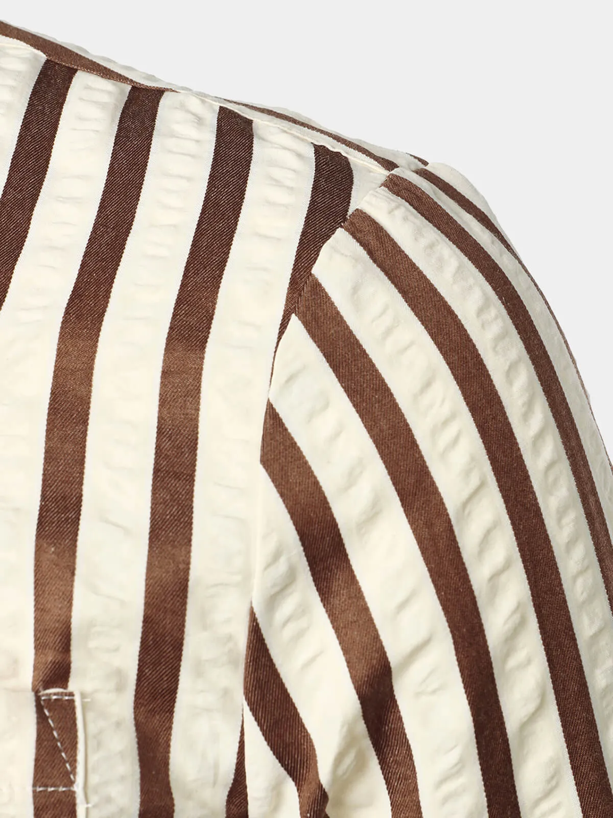Men's Casual Striped Pocket Button Up Breathable Long Sleeve Shirt