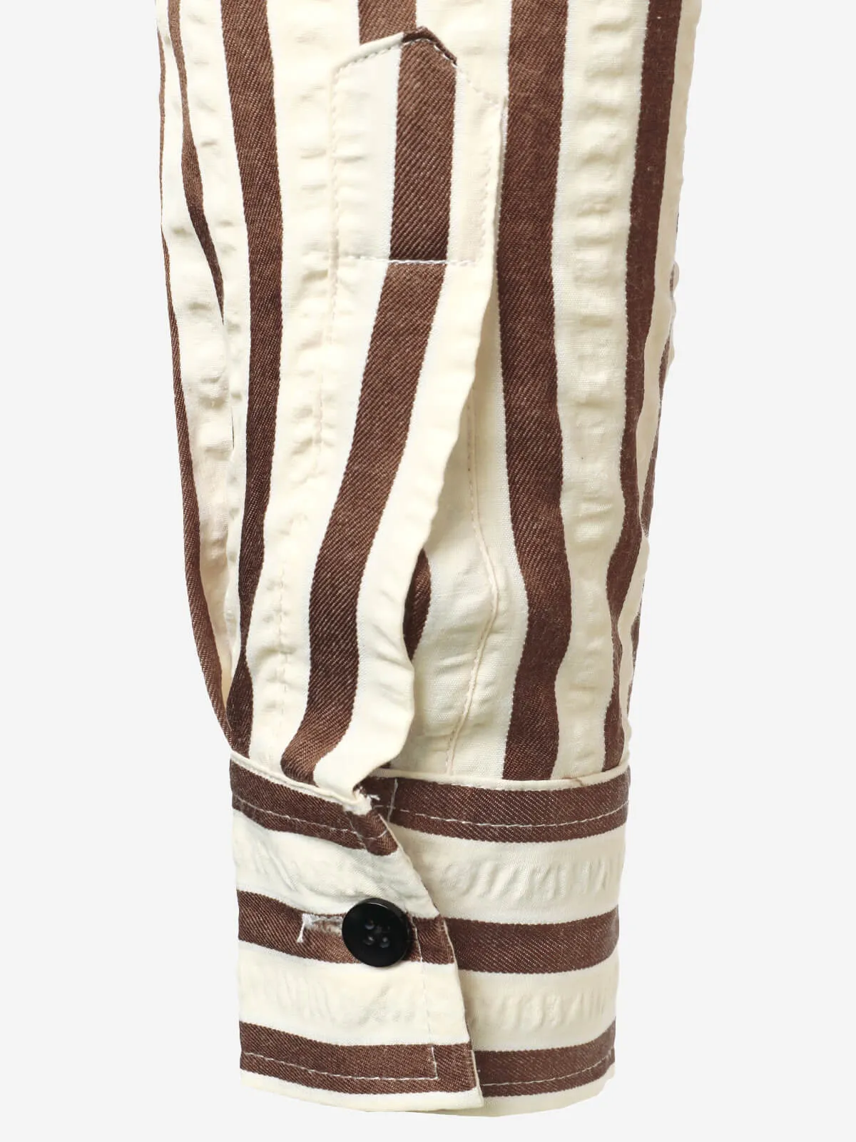 Men's Casual Striped Pocket Button Up Breathable Long Sleeve Shirt