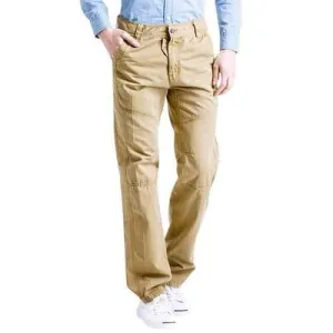 Mens Cotton Solid Color Zippered Casual Pants