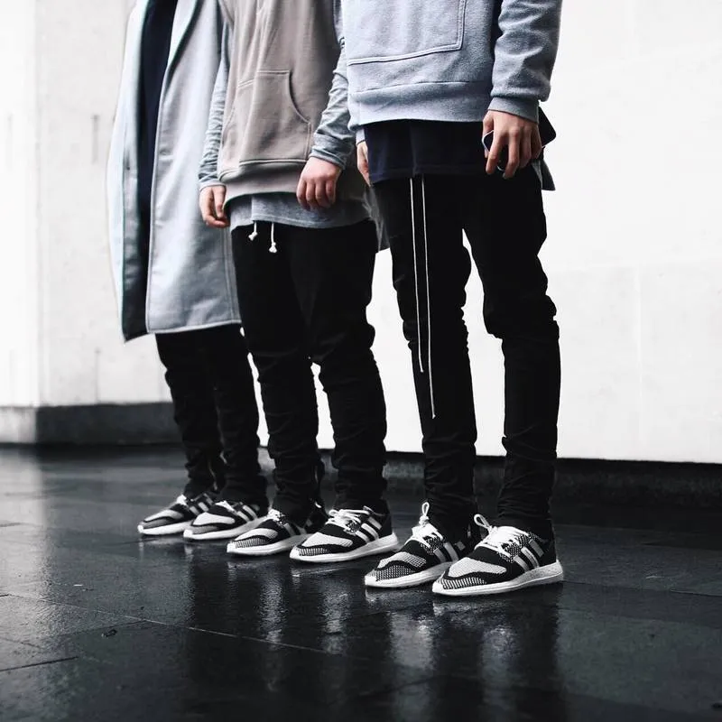 Men's Slim Drawstring Zipper Casual Pants