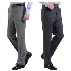 Mens Spring Summer Business Linen Dress Pants Casual Soft Flax Long Trousers