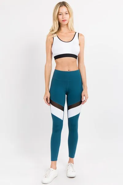 Mesh Colorblock Tight - Teal