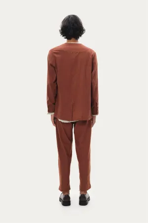 Naushad Ali I Monochrome set,Toffee Brown Signature Spring Summer 2025 Crushed cotton Toffee Brown NA SS24 M07