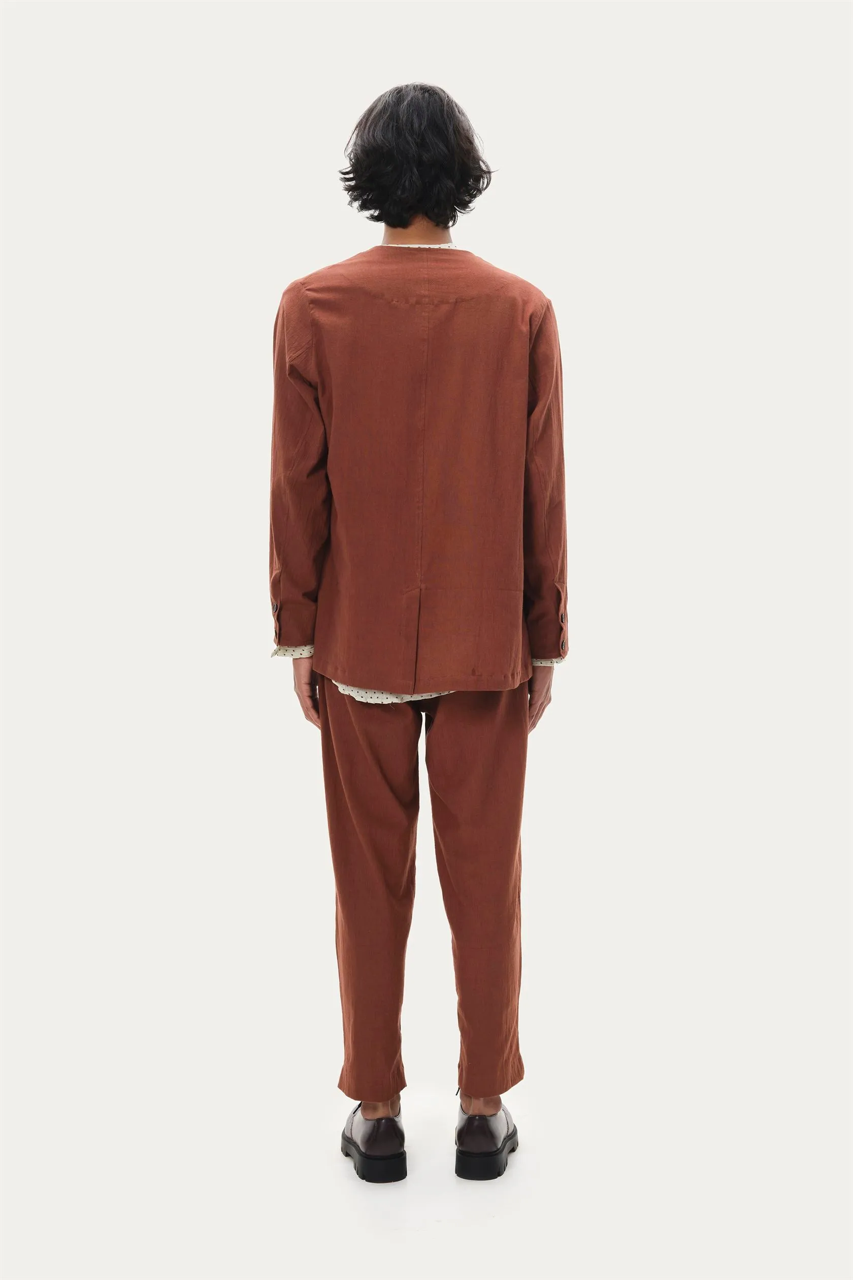 Naushad Ali I Monochrome set,Toffee Brown Signature Spring Summer 2025 Crushed cotton Toffee Brown NA SS24 M07