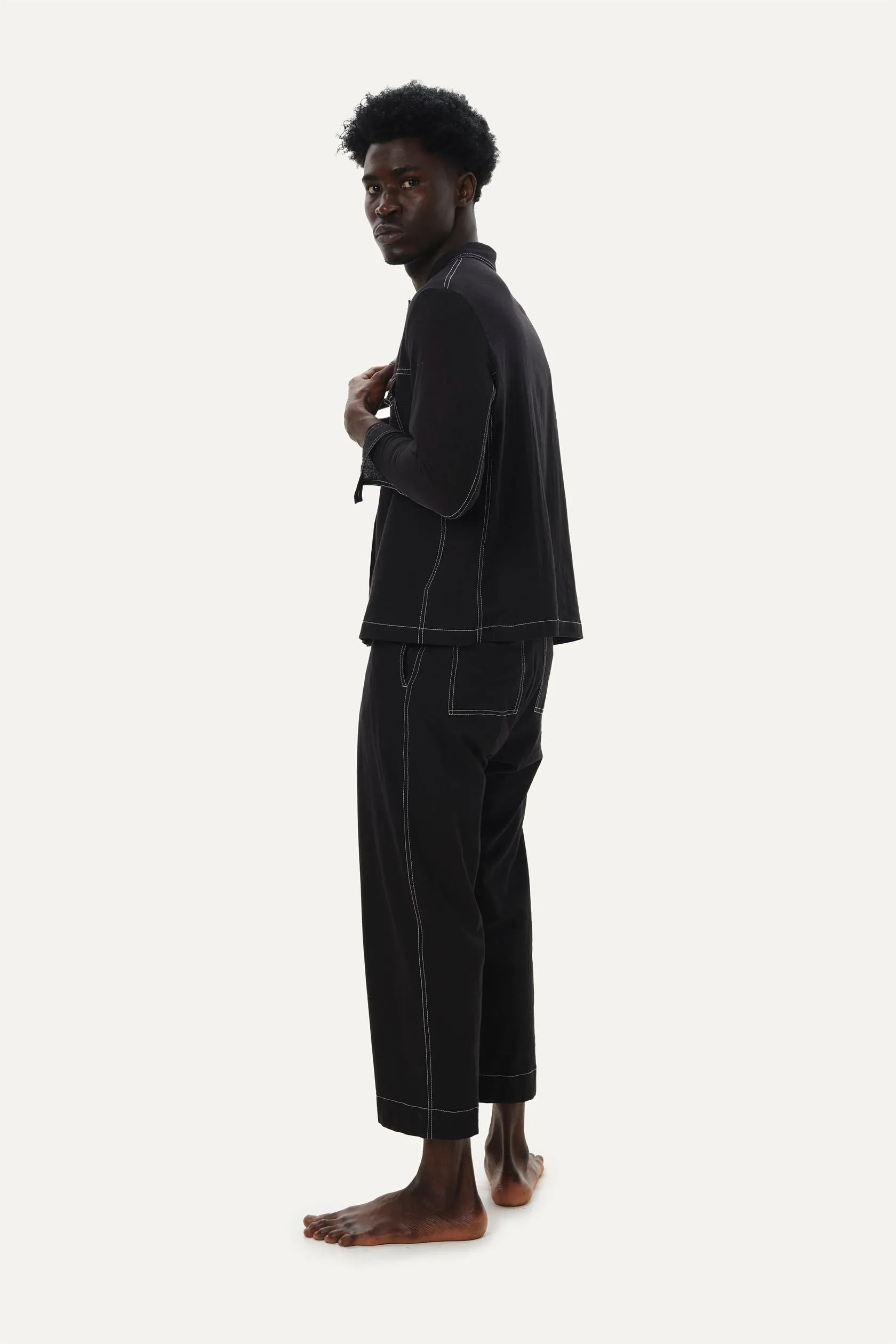 Naushad Ali I Overlay coord,Toffee brown Signature Spring Summer 2025 Crushed cotton Toffee Brown NA SS24 M08