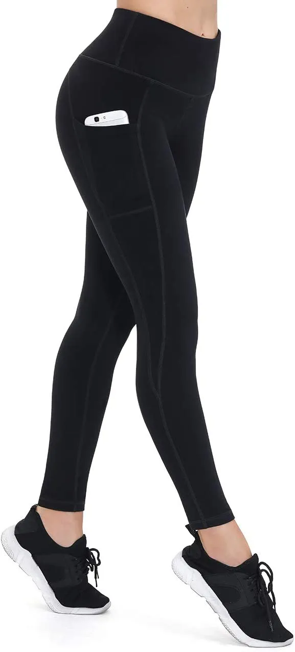New ALONG FIT High Waisted Leggings for Women, Anti-Nail Yoga Pants with Phone Pockets, Buttery Soft Full-Length Tights, Black, Sz M