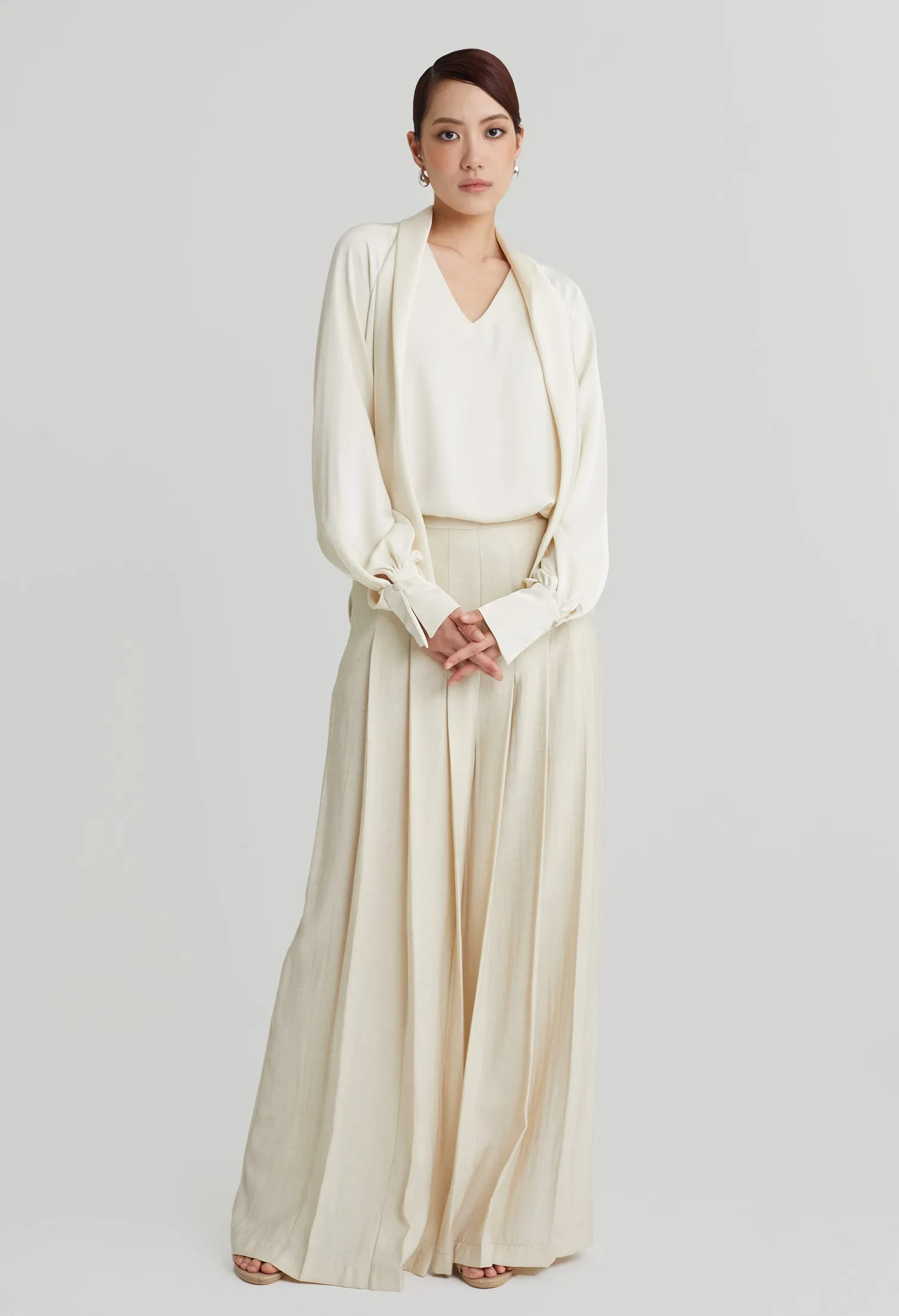 nichii X NURITA HARITH Front Pleated Fold Palazzo Pants