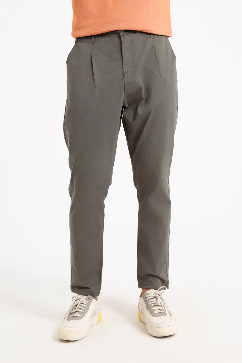 Olive Cropped Fit Fashion Pants