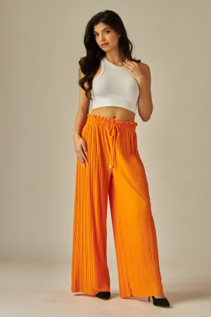 Oriole Pleated Paper Bag Drawstring Wide Leg Pants 2/14/25 9620