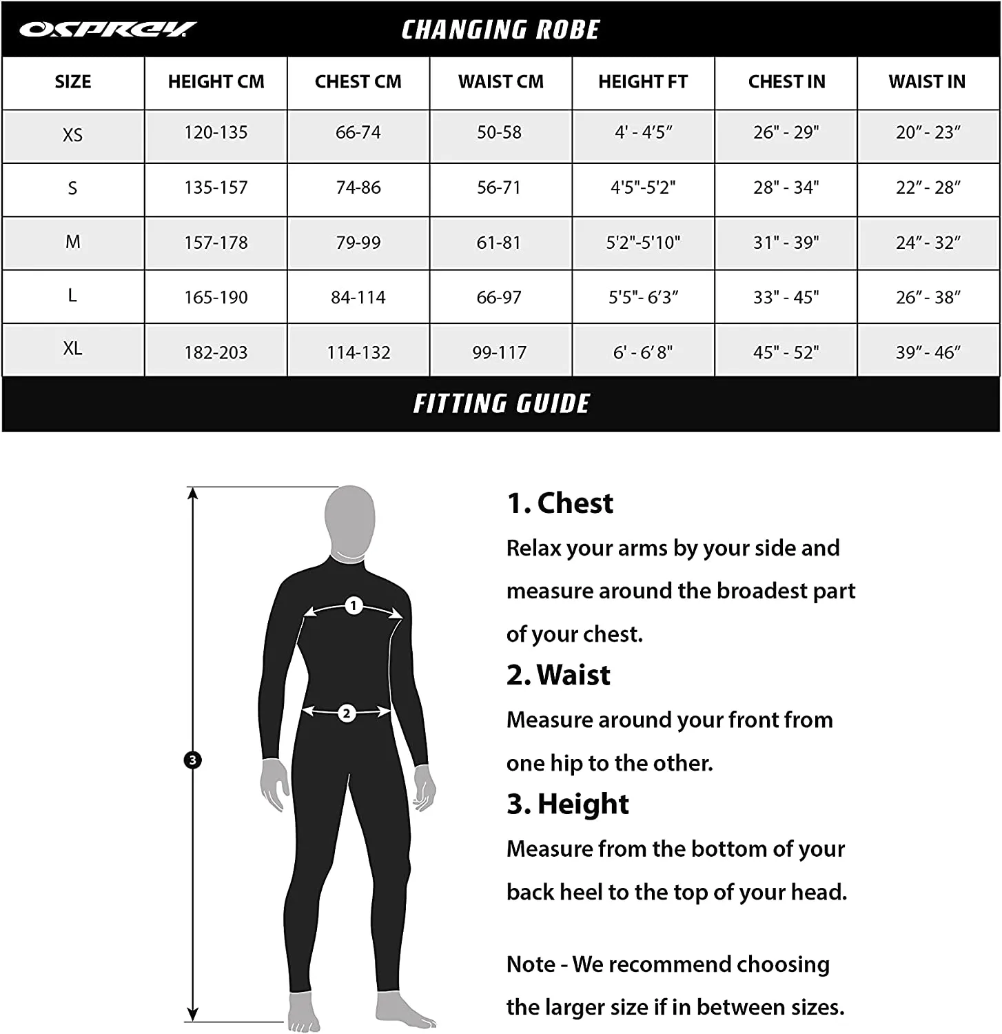 Osprey Waterproof Changing Robe For Adults - Medium