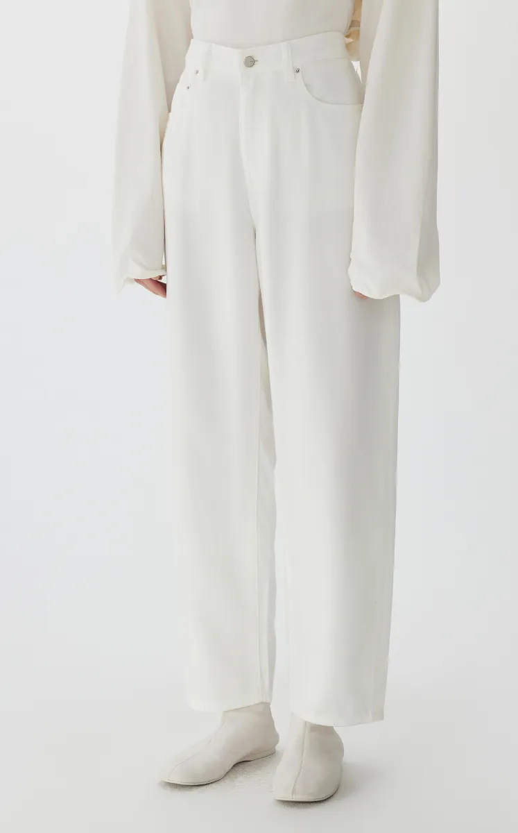 Pants / JNBY Tapered Frayed Hem Denim Trousers