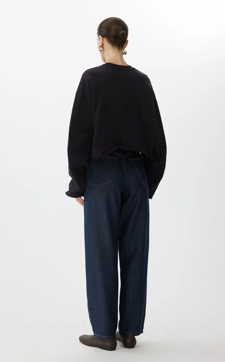Pants / JNBY Tapered Frayed Hem Denim Trousers