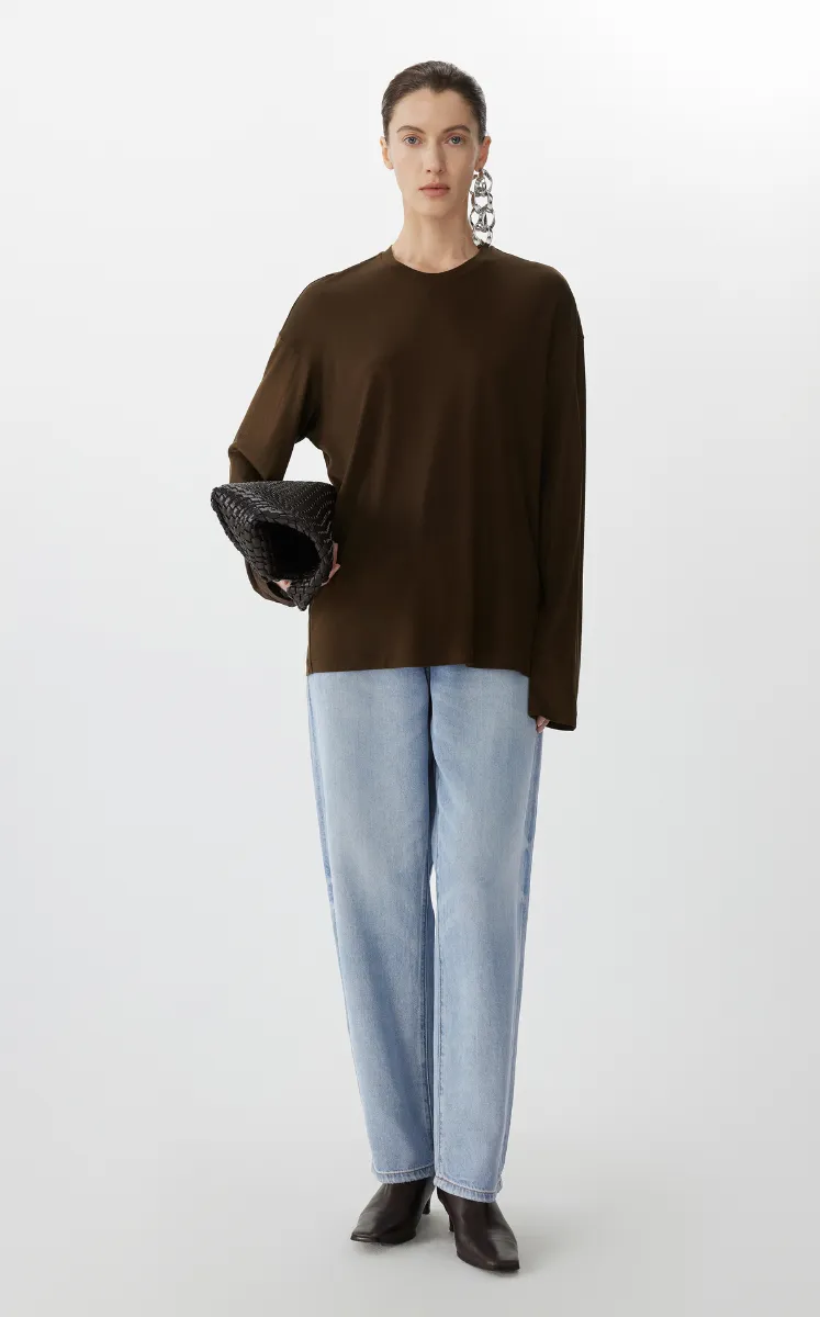 Pants / JNBY Tapered Frayed Hem Denim Trousers