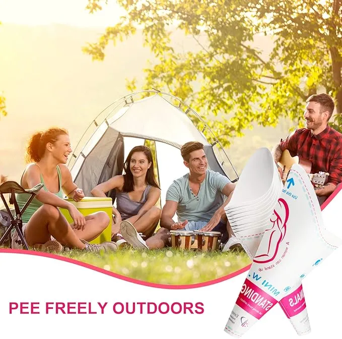 Patelai Disposable Female Urination Device Portable Lightweight Women Urinal Funnel Outside Standing Pee Cup Waterproof Paper Standing Urinary Funnel for Camping, Hiking, Pregnant