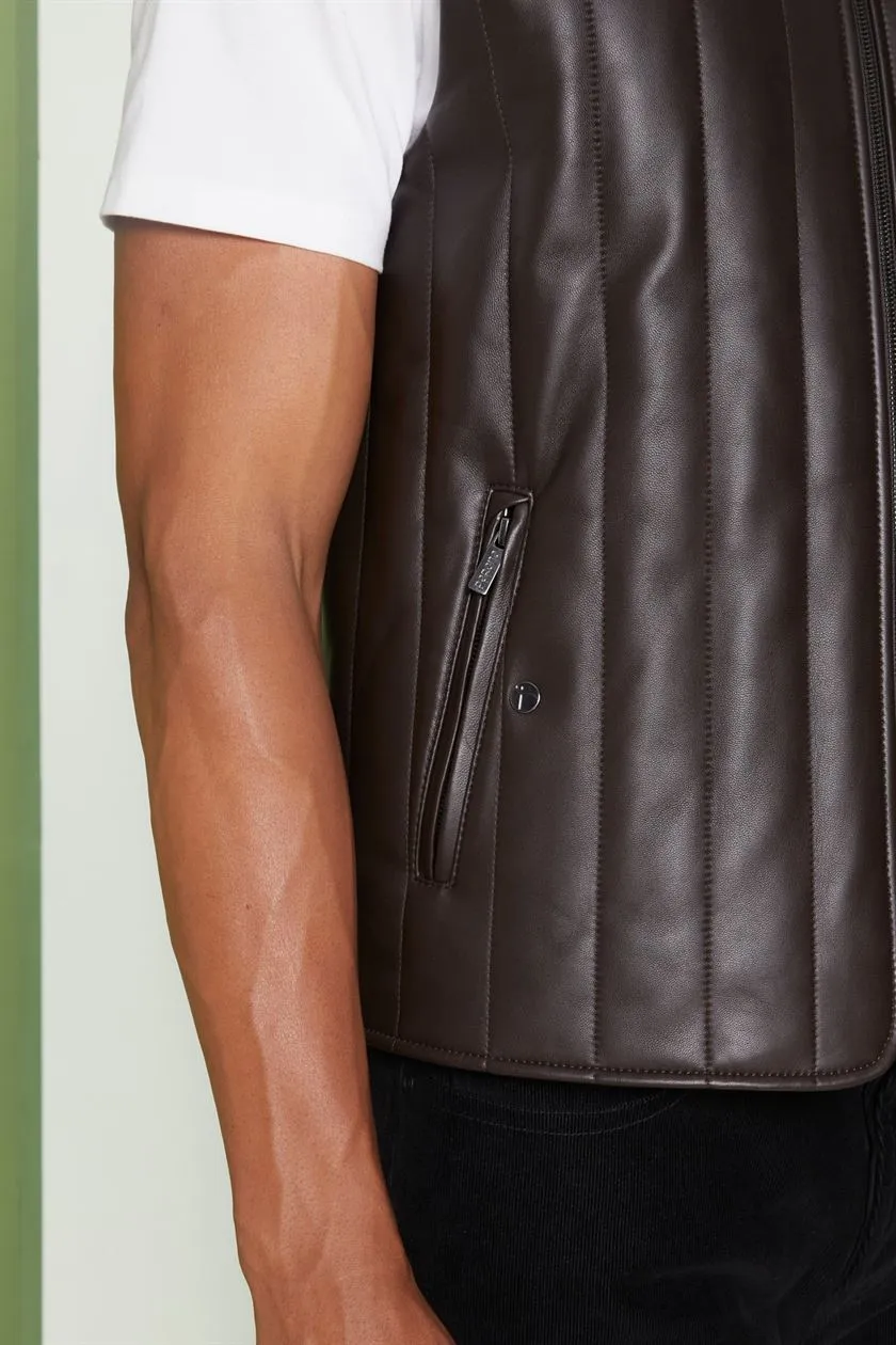 Perona   I   Mens-Outerweareather Vest -Neil-Pma-Fv21- 00005-Dark Brown  AS7596
