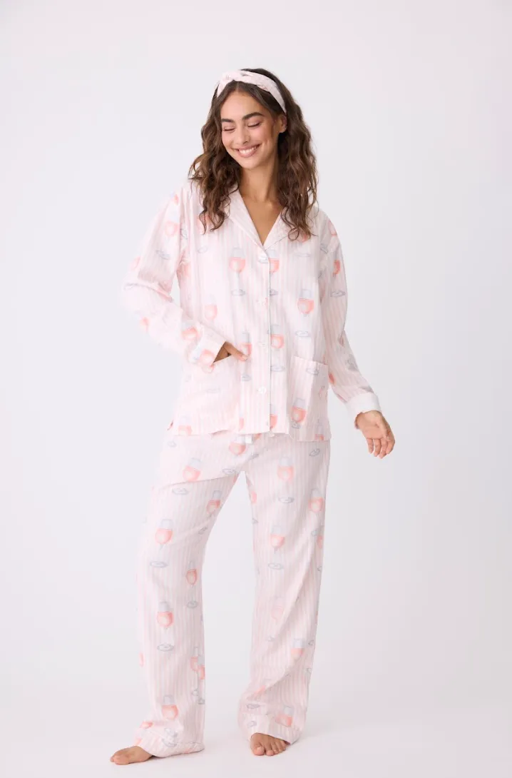 PJ Salvage Flannel Pyjamas Rose All Day Pink MIst