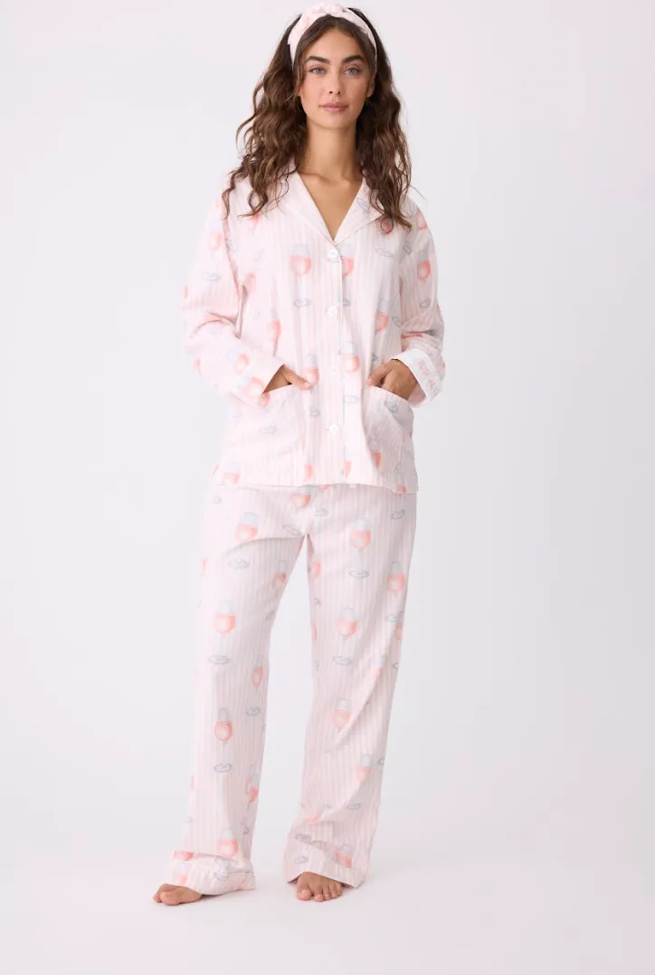 PJ Salvage Flannel Pyjamas Rose All Day Pink MIst