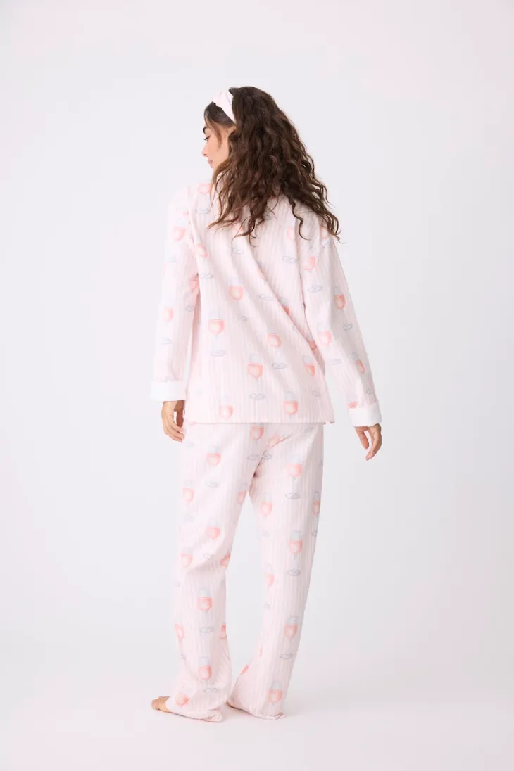 PJ Salvage Flannel Pyjamas Rose All Day Pink MIst