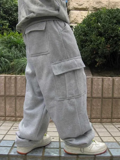 Plus Size Hip Hop Joggers Sweatpants for Men and Women Streetwear Big Pocket Cargo Pants Casual Straight Loose Baggy Trousers