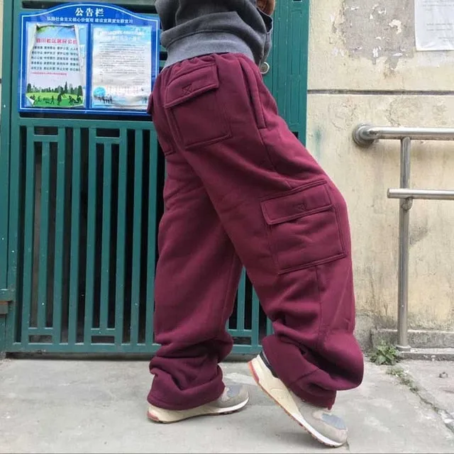 Plus Size Hip Hop Joggers Sweatpants for Men and Women Streetwear Big Pocket Cargo Pants Casual Straight Loose Baggy Trousers