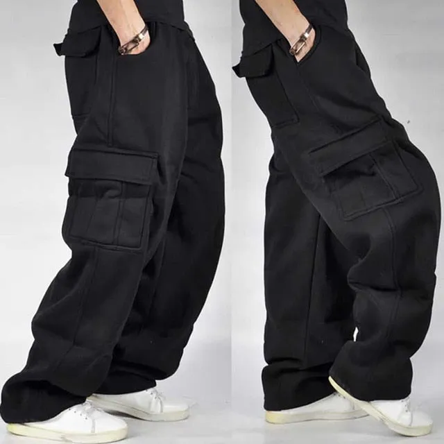 Plus Size Hip Hop Joggers Sweatpants for Men and Women Streetwear Big Pocket Cargo Pants Casual Straight Loose Baggy Trousers