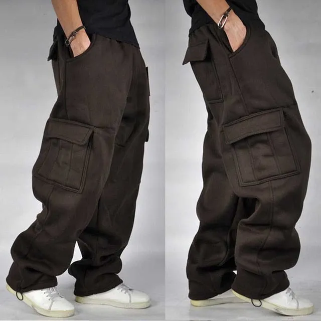 Plus Size Hip Hop Joggers Sweatpants for Men and Women Streetwear Big Pocket Cargo Pants Casual Straight Loose Baggy Trousers