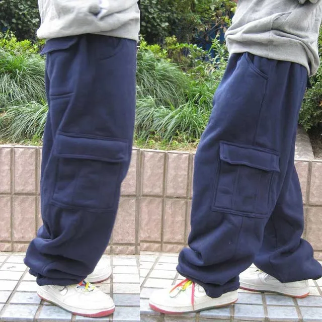 Plus Size Hip Hop Joggers Sweatpants for Men and Women Streetwear Big Pocket Cargo Pants Casual Straight Loose Baggy Trousers