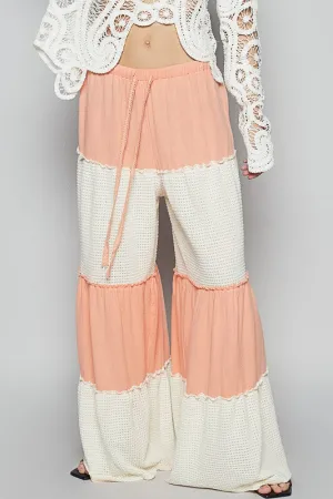 POL Two Tone Drawstring Wide Leg Pants