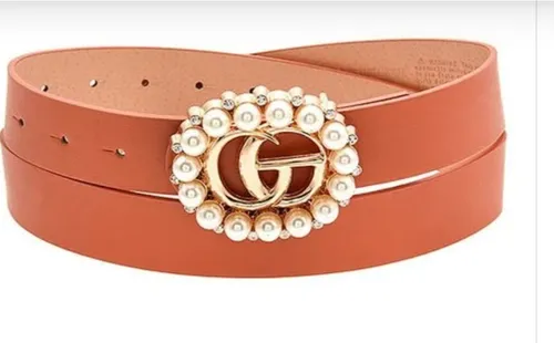 Premium Pearl Buckle Leather Belt