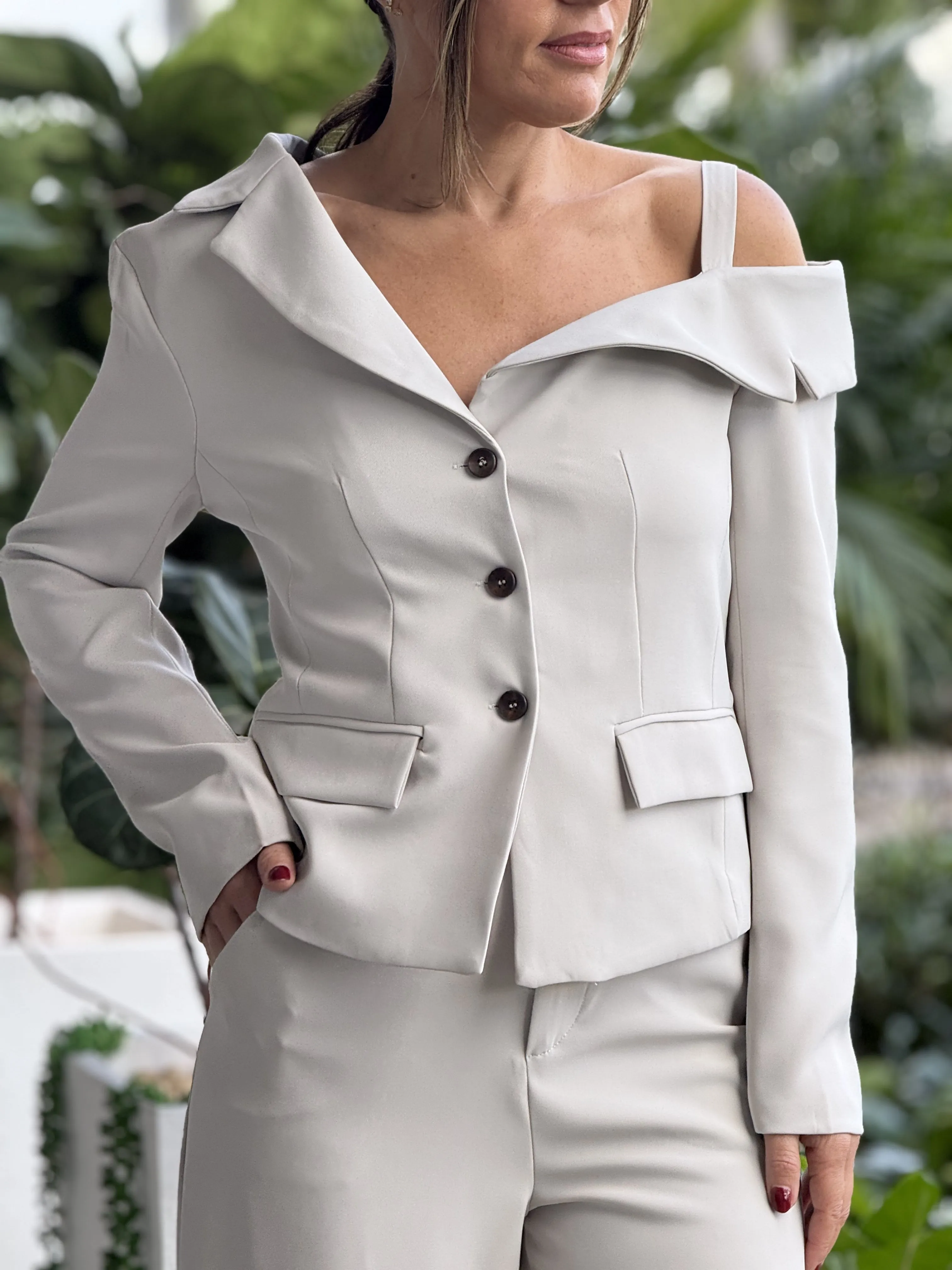 "Giselle" Long Sleeve Off Shoulder Top And Matching Pants Set