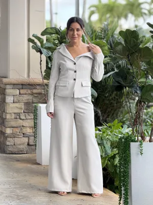 "Giselle" Long Sleeve Off Shoulder Top And Matching Pants Set