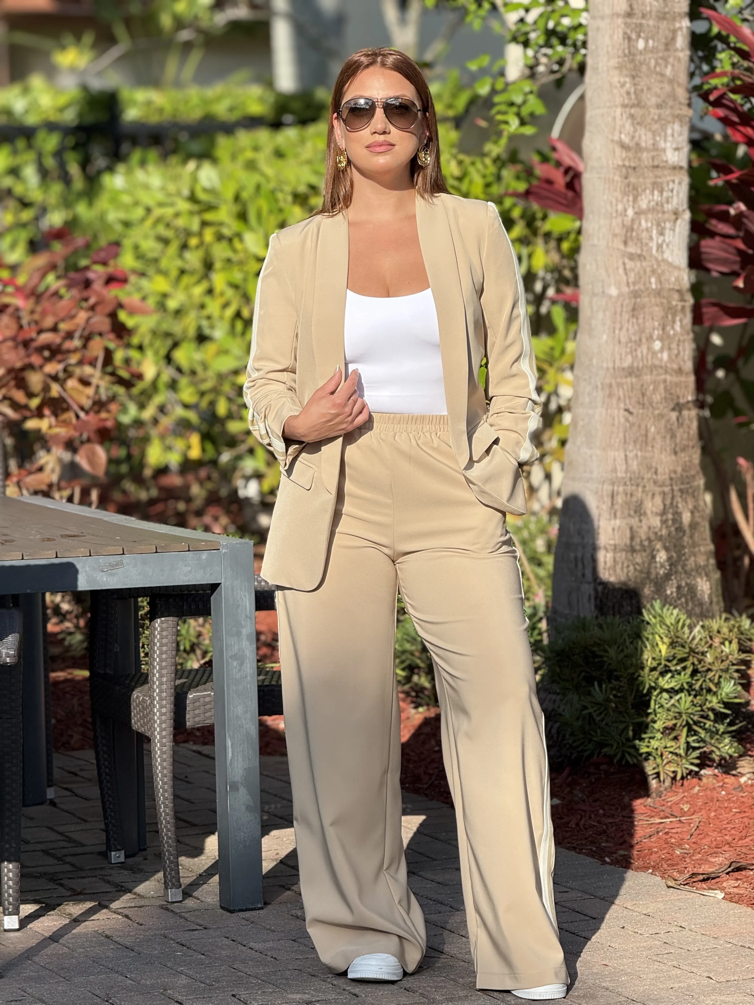 "Mayte" 3/4 Sleeve Blazer And Pants Set