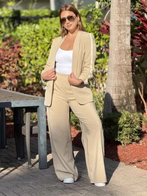"Mayte" 3/4 Sleeve Blazer And Pants Set