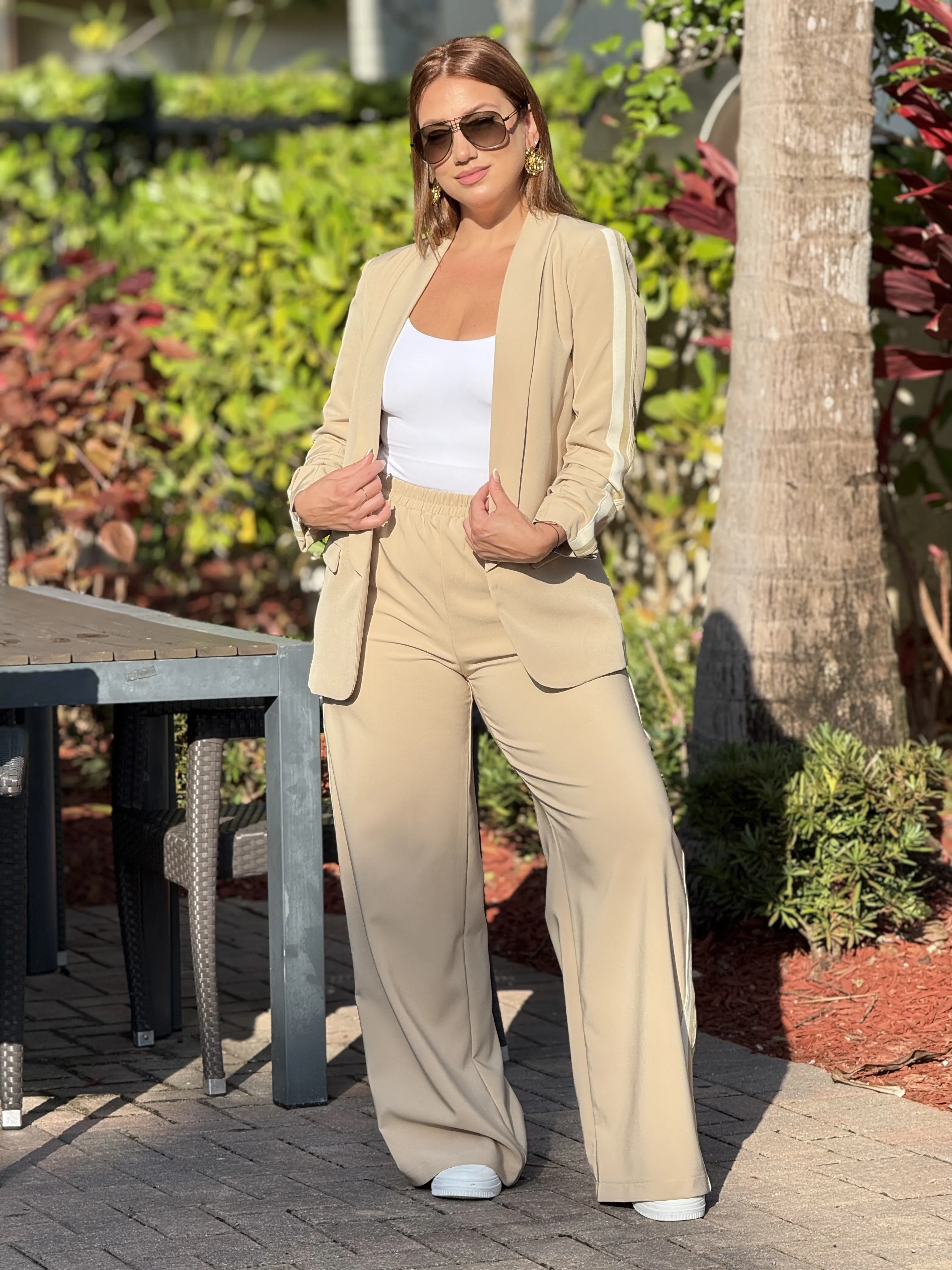 "Mayte" 3/4 Sleeve Blazer And Pants Set