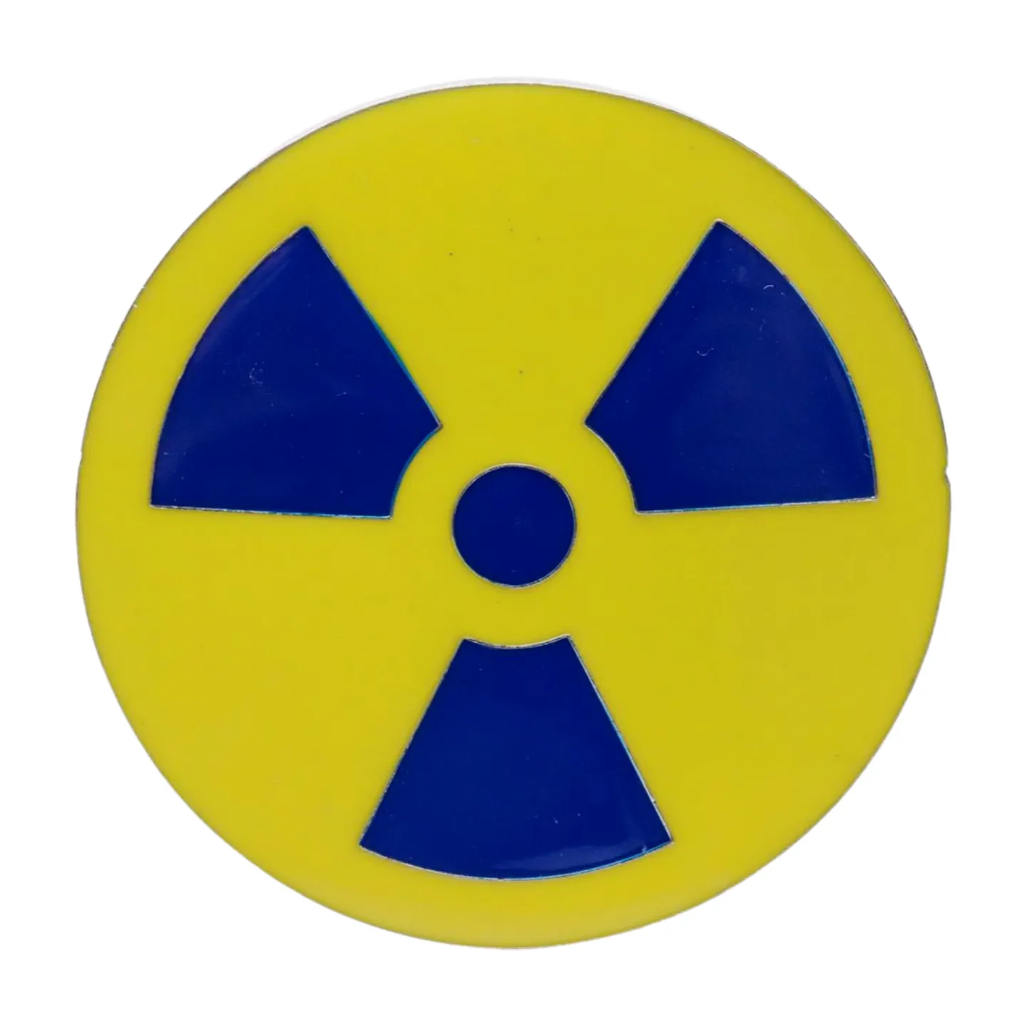 Radioactive Radiation Nuclear Symbol Painted Silver Metal Belt Buckle