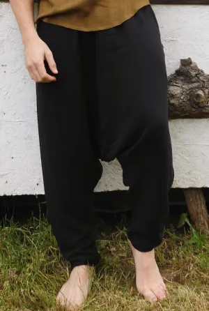 RELAX Men's Organic Gauze Cotton Harem Pants (Black, Dark Blue)