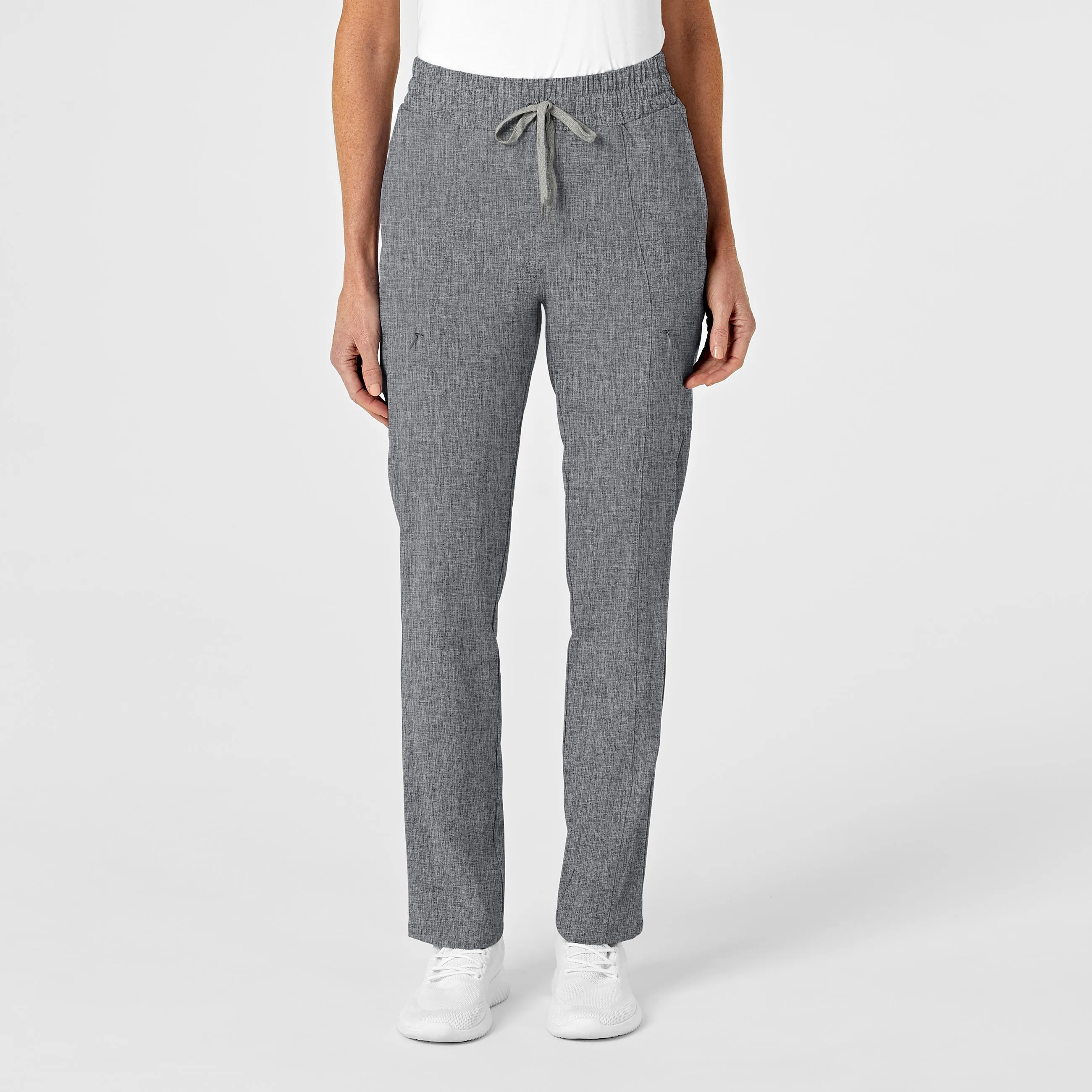 RENEW 5334 High Waist Slim Leg Scrub Pants Grey Heather