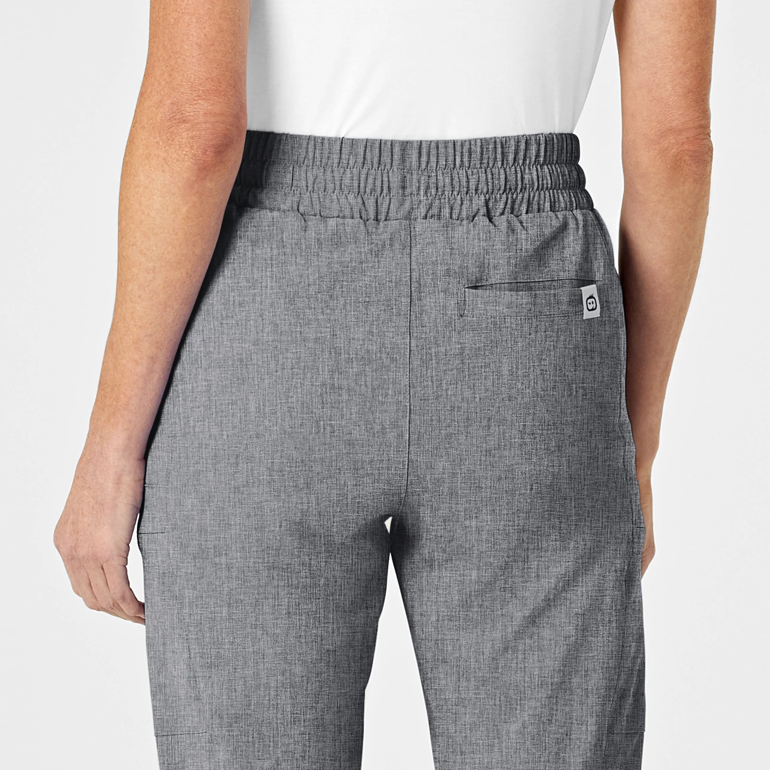 RENEW 5334 High Waist Slim Leg Scrub Pants Grey Heather