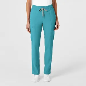RENEW 5334 High Waist Slim Leg Scrub Pants Teal Blue