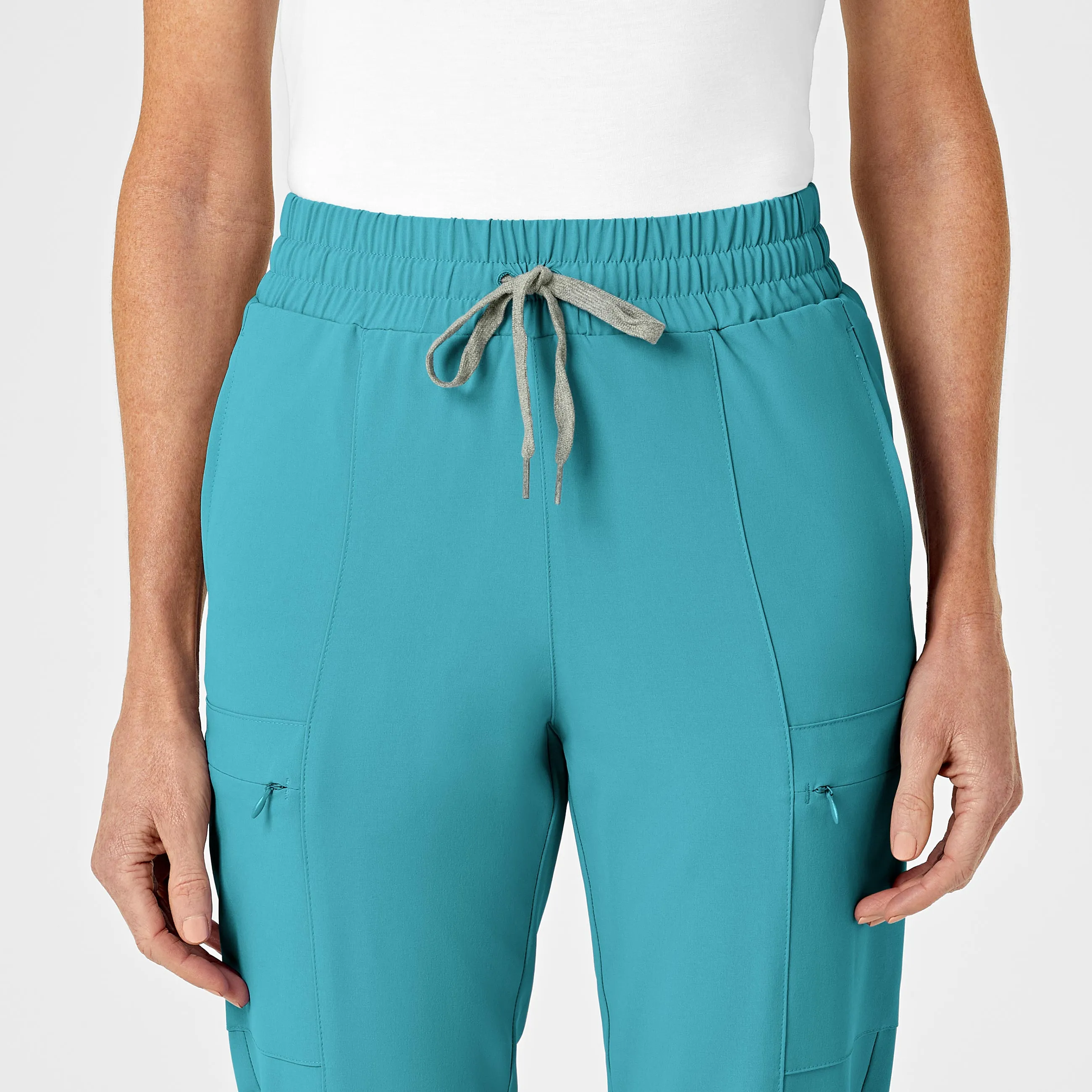 RENEW 5334 High Waist Slim Leg Scrub Pants Teal Blue