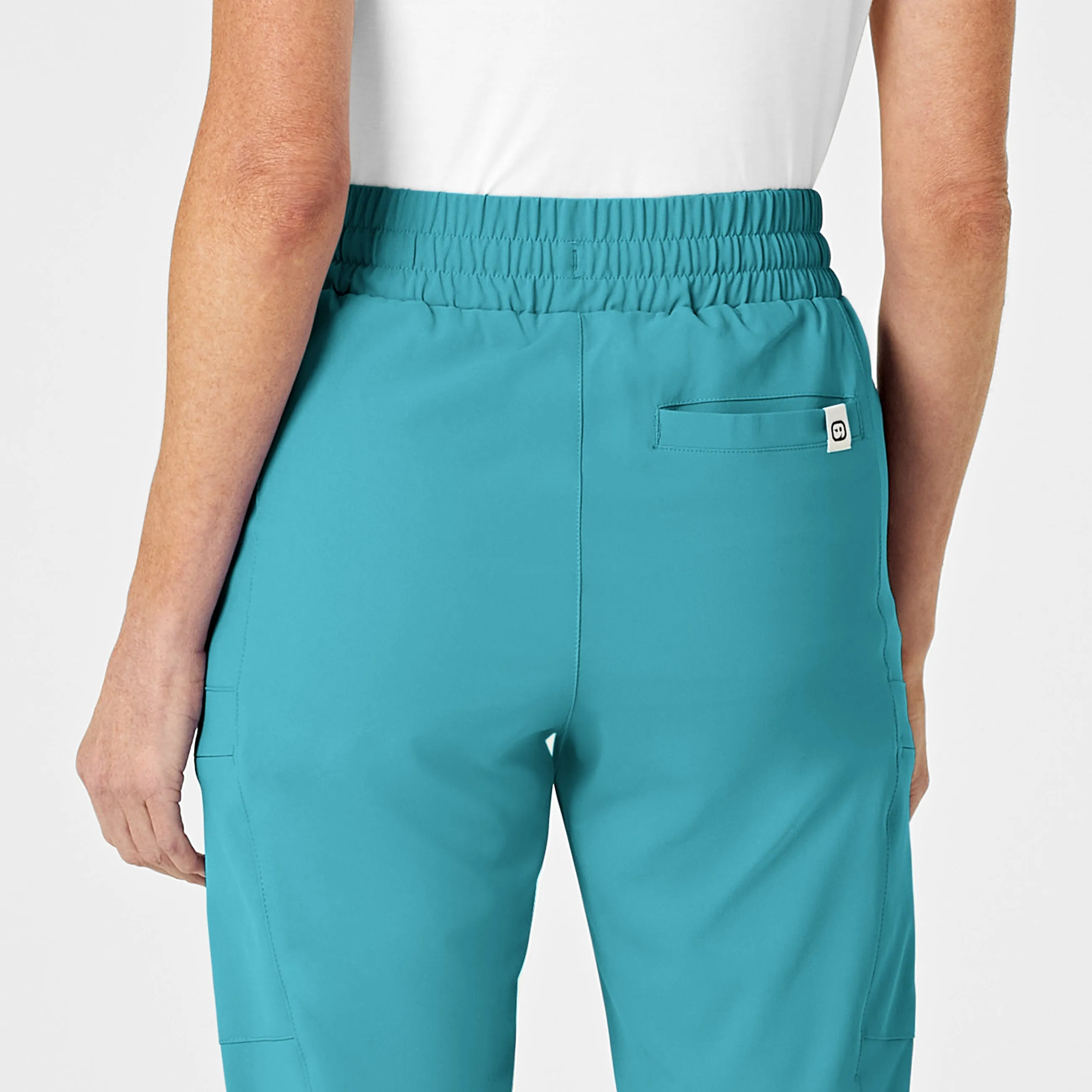 RENEW 5334 High Waist Slim Leg Scrub Pants Teal Blue
