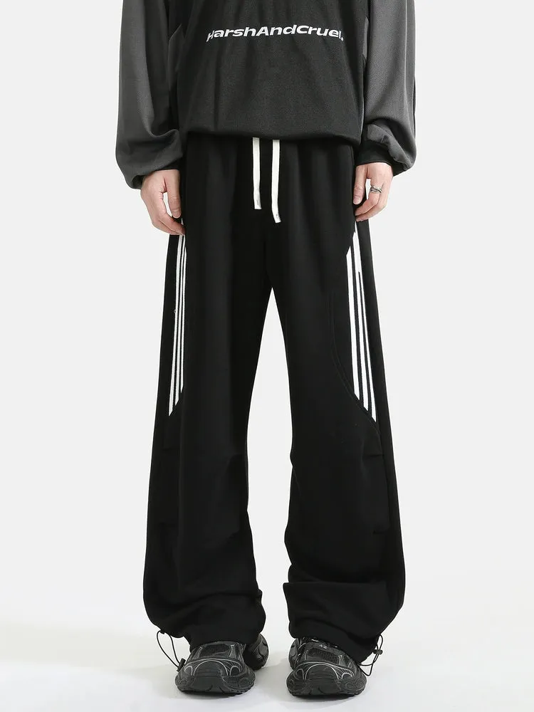 Retro Striped Loose Sports Pants