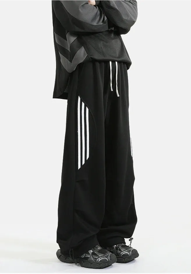 Retro Striped Loose Sports Pants