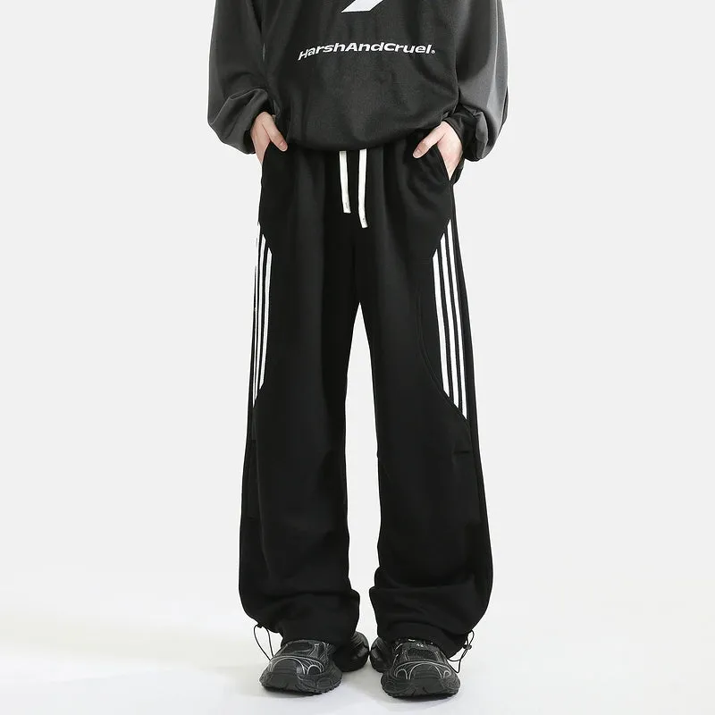 Retro Striped Loose Sports Pants