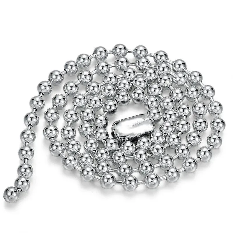Round Bead Chain Retro Buckle Necklace