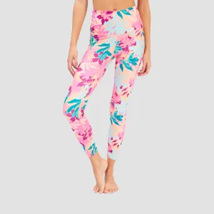 Roxy Kaileo Sports Leggings Canteloupe Tropi Palm - Womens