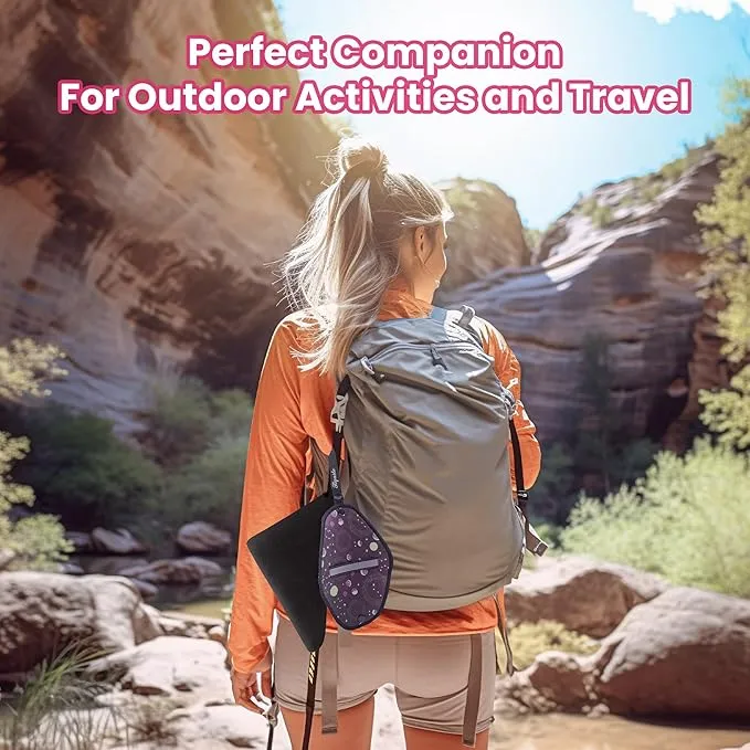 Rquite Female Urinal Pee Cloth Set, Portable Female Urination Device, Reusable Pee Funnel & Rag with Discreet Carry Bag, Silicone Urine Cup for Women Camping Gear Hiking Accessories
