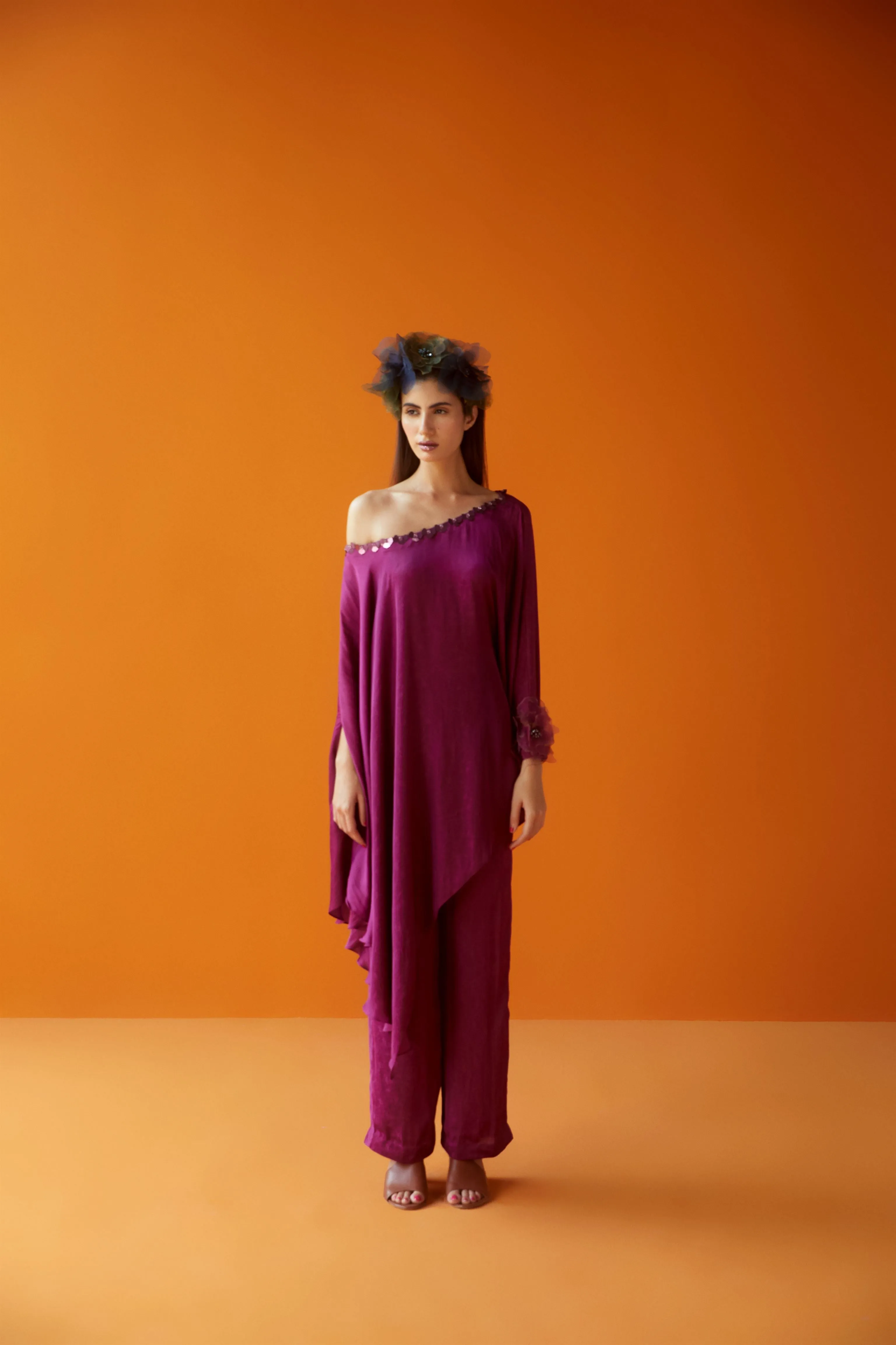Sakshi Khetterpal  I  Kaftan Co-Ord Kaftan  Pants With Belt = 2Pc Rasberry Radiance SK-015 A/W2024 Seasons