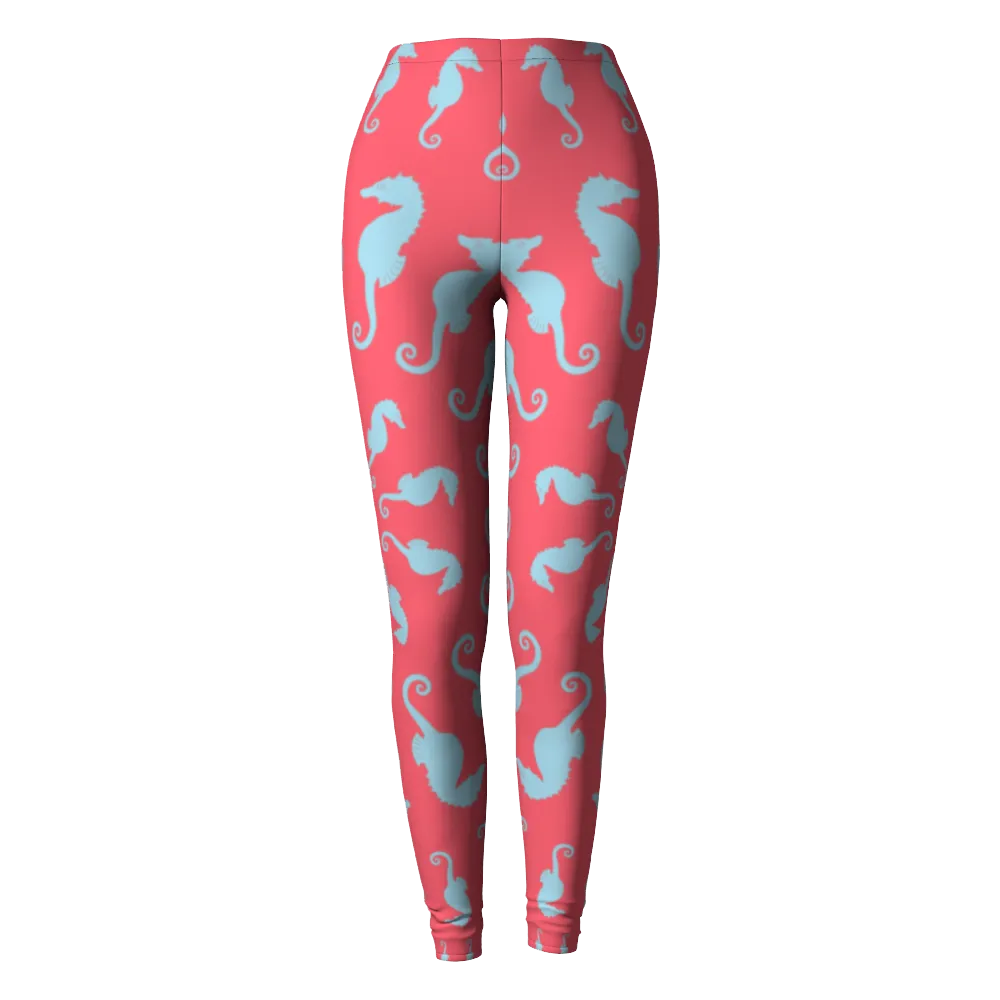 Seahorse Leggings - Coral Pink